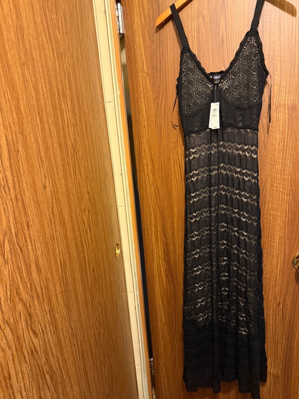 INC International Concepts Black Lace Maxi Dress